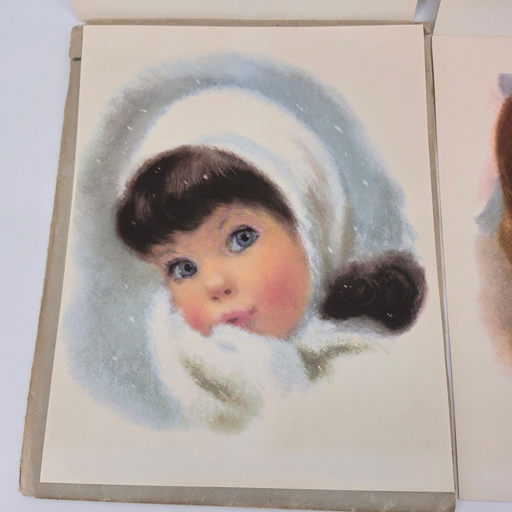 Vintage Big Eye Children Art Prints Set of 5 Northern Paper Mills 1960s MCM - Picture 3 of 9